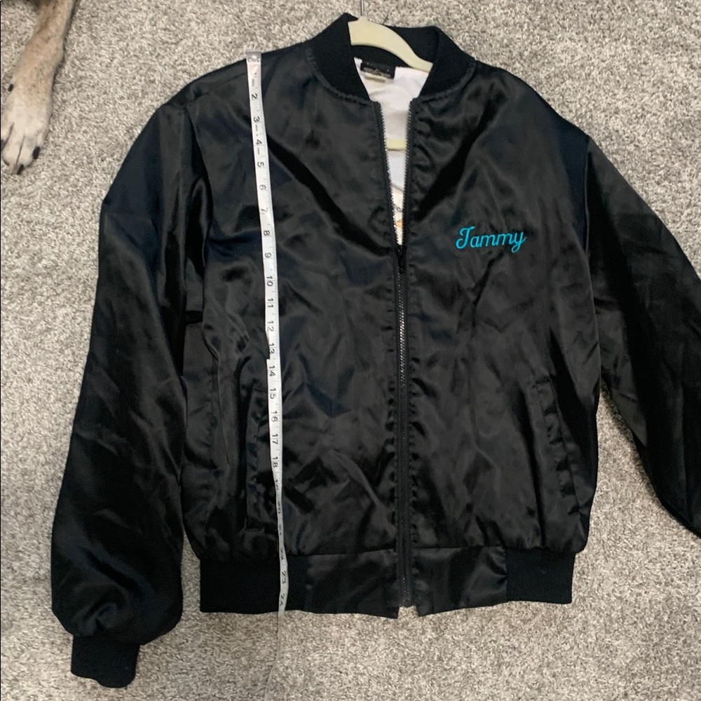 Vintage Nemesis Eagle Embroidery Black Bomber Jacket - Picture 7 of 8